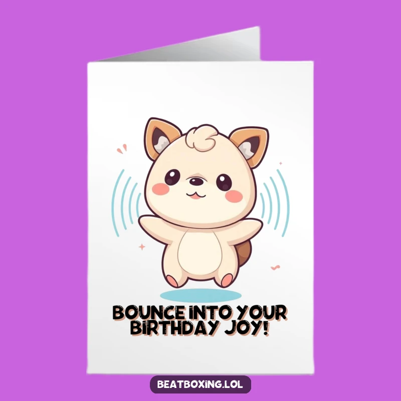 Free Printable Birthday Card: Bouncing Animal Sound Waves for a Groovy Celebration