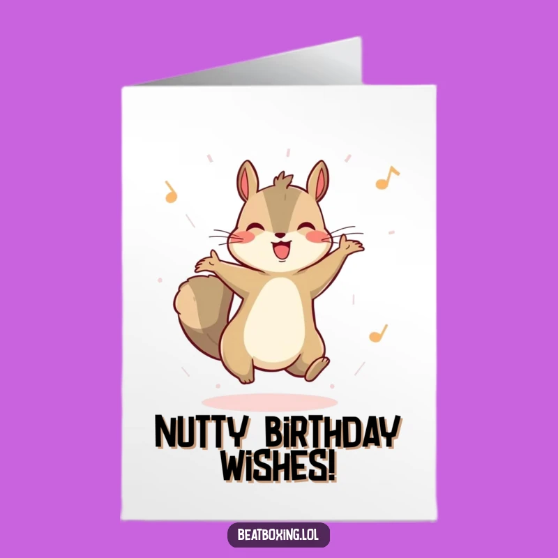 Free Printable Birthday Card: Bouncing Squirrel Grooves - Energetic Birthday Downloadable