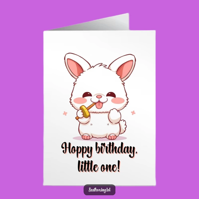Free Printable Birthday Card: Bunny Beatboxer - Fun Music Birthday Downloadable