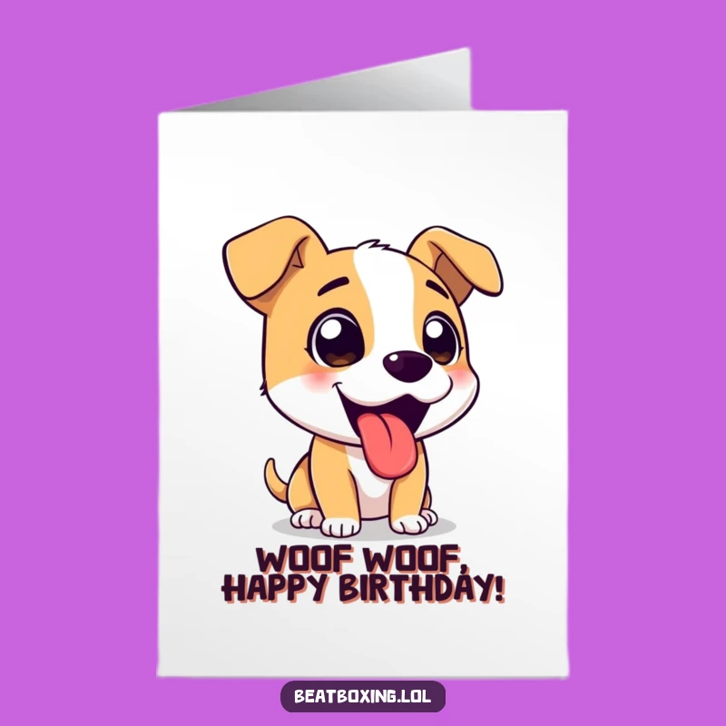 Free Printable Birthday Card: Energetic Dog Shouts Happy Birthday Wishes!