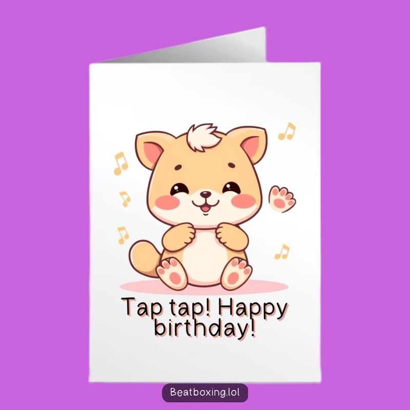 Free Printable Birthday Card: Tapping Paws Animal - Fun Downloadable Gift