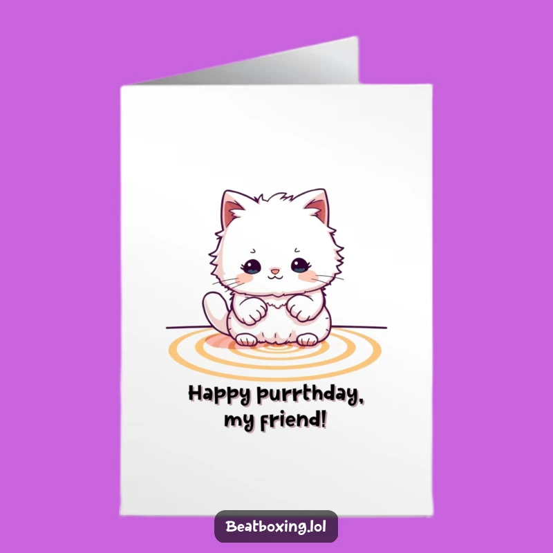 Free Printable Cat Birthday Card: Rhythmic Paws Design for a Fun Celebration