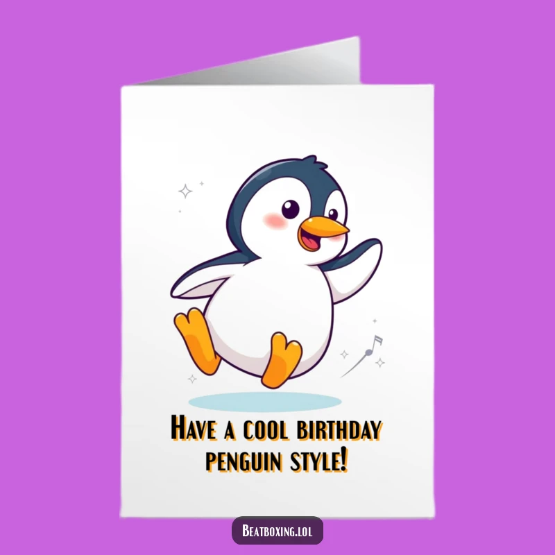 Funny Free Printable Penguin Birthday Card: Slide On! Downloadable DIY Gift of Fun