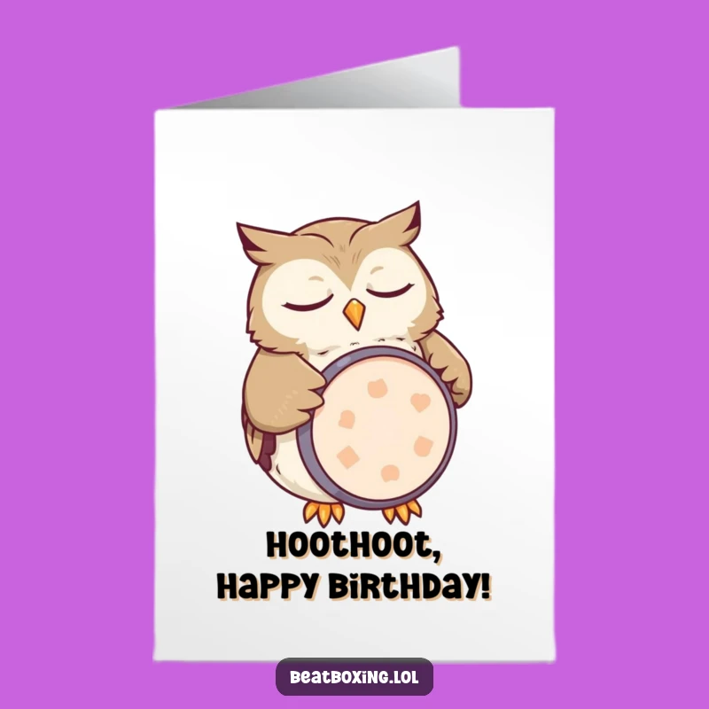 Free Printable Sleepy Owl Birthday Card - Funny Drummer Downloadable Gift