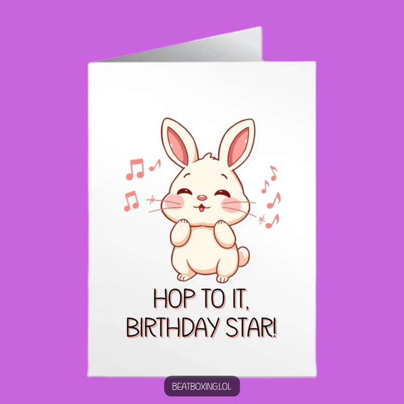 Free Printable Rabbit Music Birthday Card: Energetic Downloadable Gift for a Song