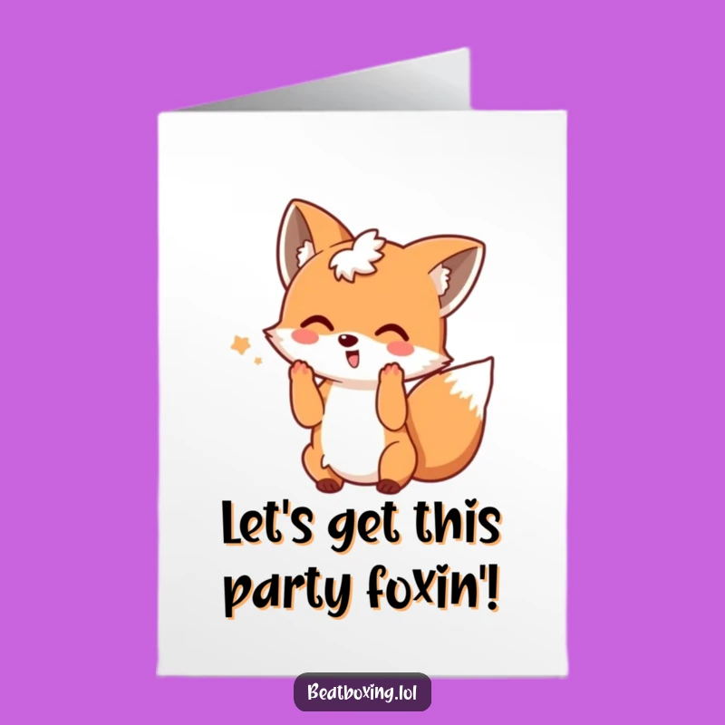 Free Printable Birthday Card: Dancing Fox DJ - Funny Downloadable Gift