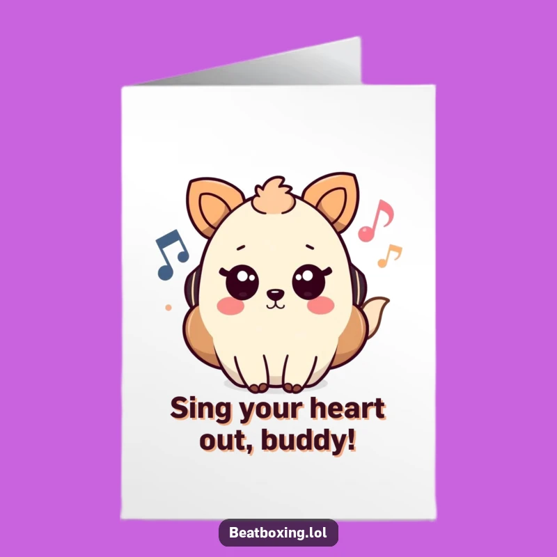 Free Printable Funny Birthday Card: Musical Animal, Sound Wave Joy Downloadable Gift