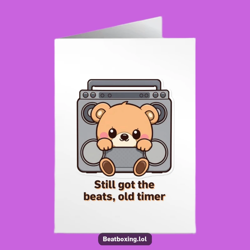 Free Printable Birthday Card: Curious Bear Hiding, Funny Downloadable Gift for Music Lovers