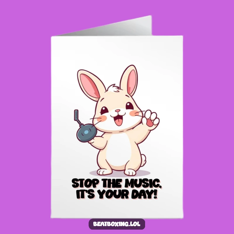 Free Printable Birthday Card: Rabbit Record Scratch, Hilarious Downloadable Gift for Party Starters