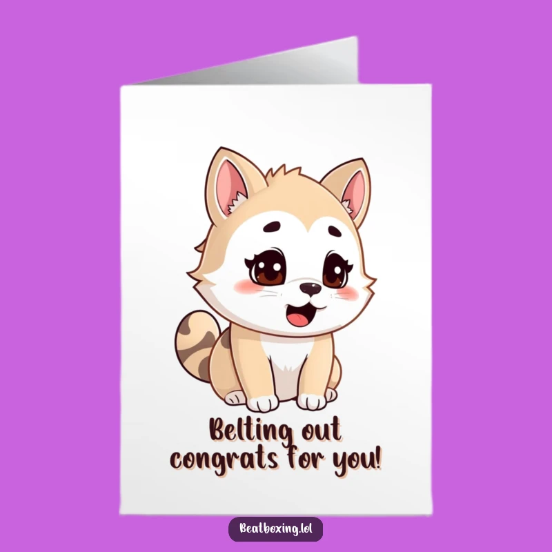 Free Printable Congrats Card: Focused Animal's Victory Song, Downloadable Achievement