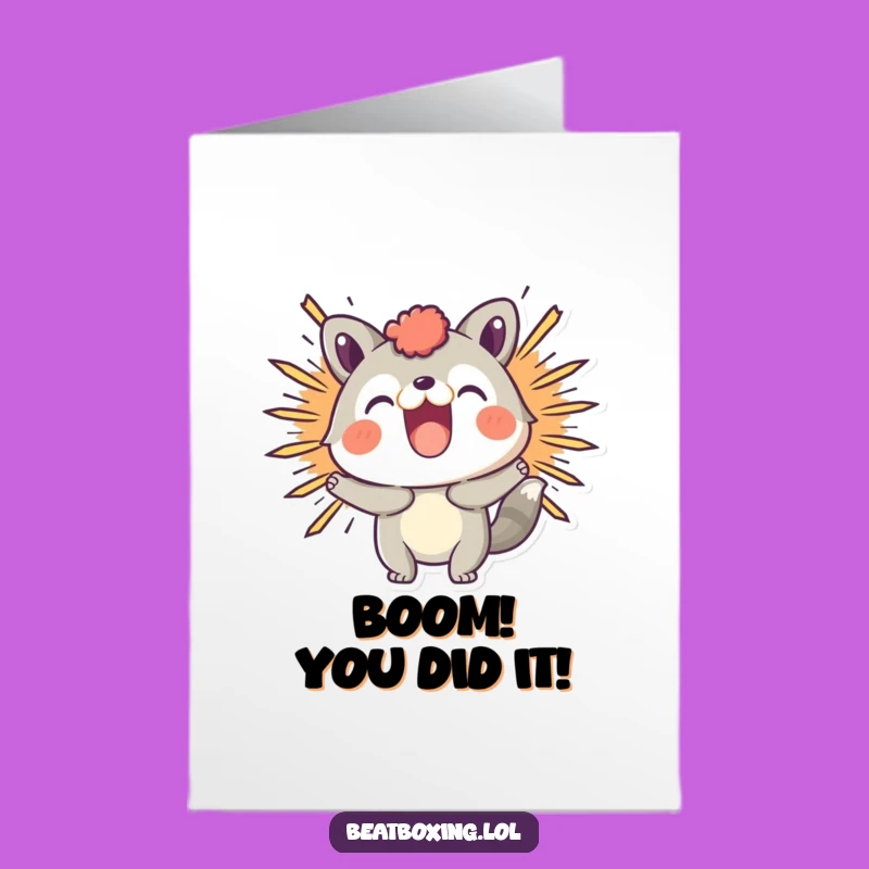 Free Printable Congrats Card: Animal Boom Funny Downloadable Gift for Success