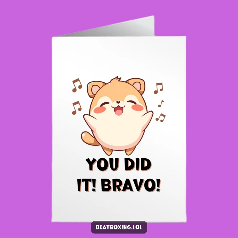 Free Printable Congrats Card: Funny Animal Singer, Perfect Downloadable Gift for Achievements