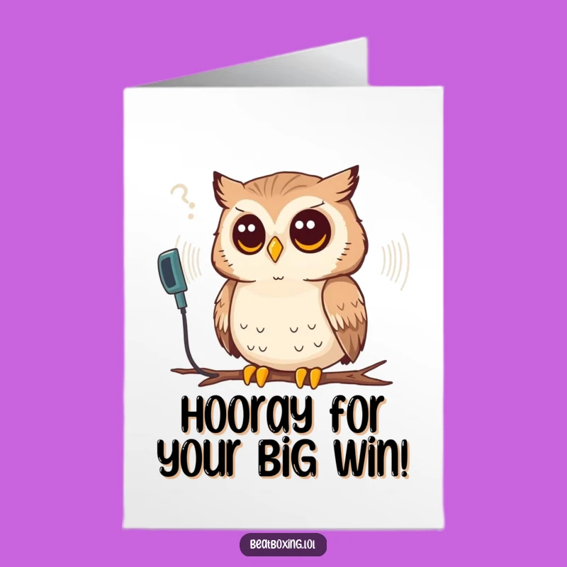 Free Printable Congrats Card: Thoughtful Owl, Funny Downloadable Achievement Gift