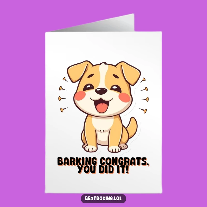 Free Printable Dog Congrats Card: Rhythmic Barking Fun Downloadable Gift