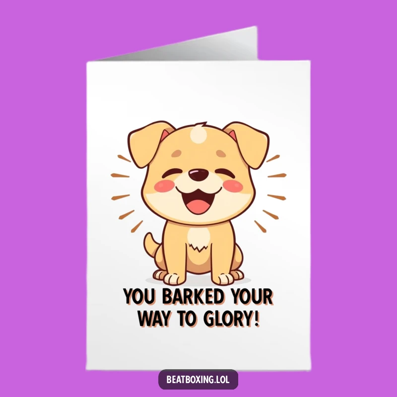 Free Printable Dog Congratulations Card: Rhythmic Barks for a Tail-Wagging Success