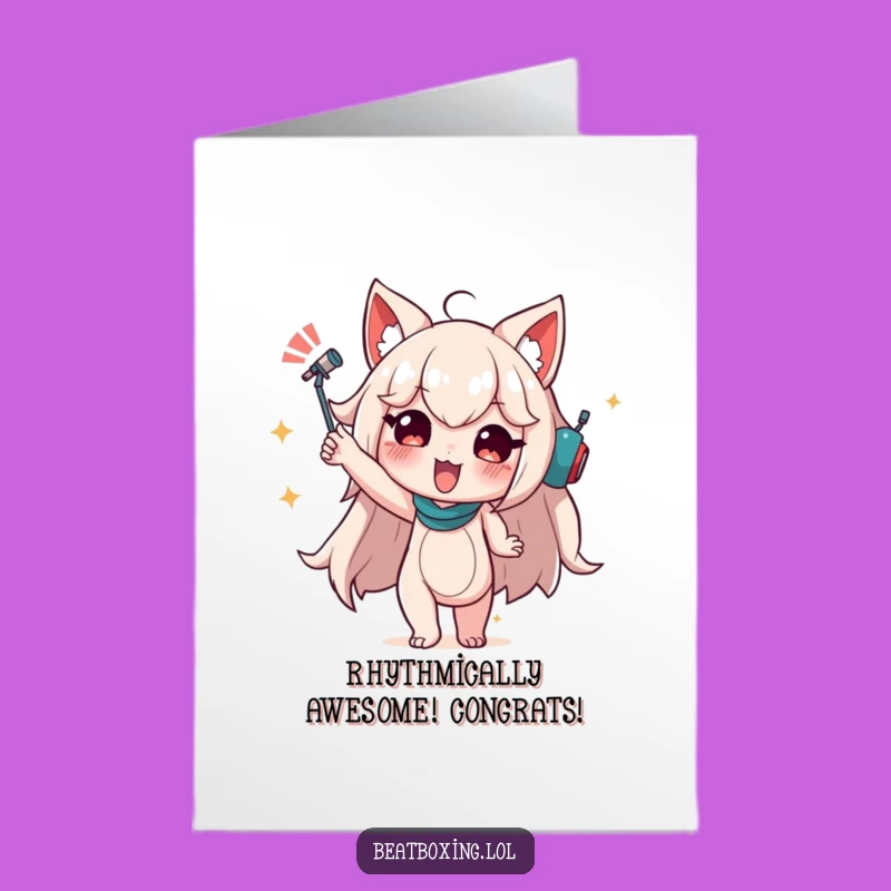 Free Printable Funny Congrats Card: Rhythmic Pose, Celebration Beat Downloadable