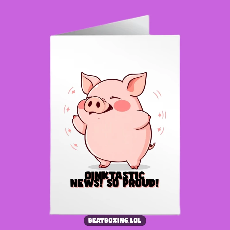 Free Printable Pig Congrats Card: Rhythmic Grunt Downloadable Gift