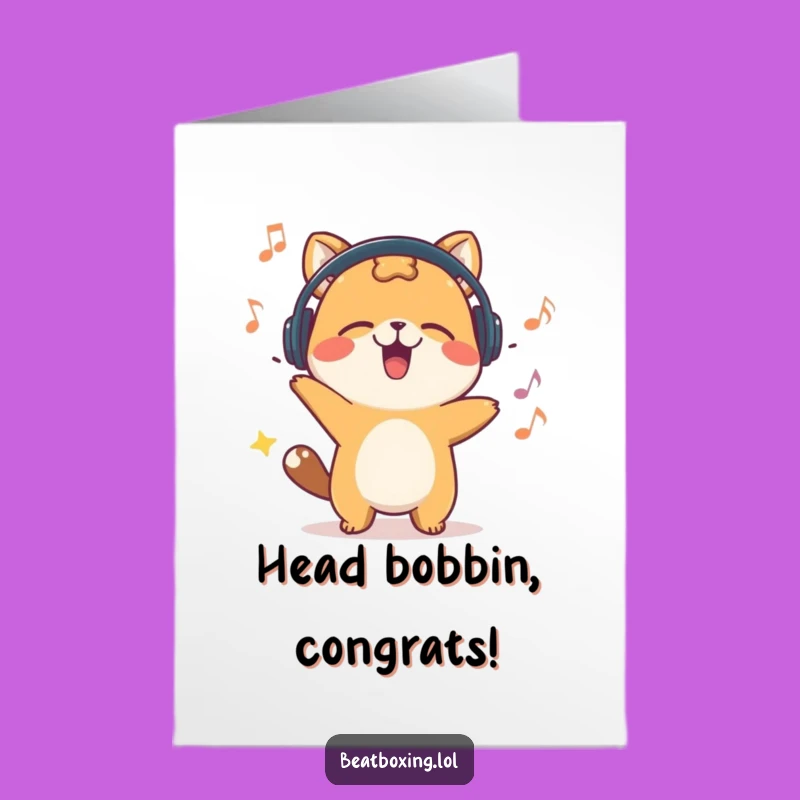 Free Printable Congrats Card: Bobbing Head Animal - Happy Downloadable Gift