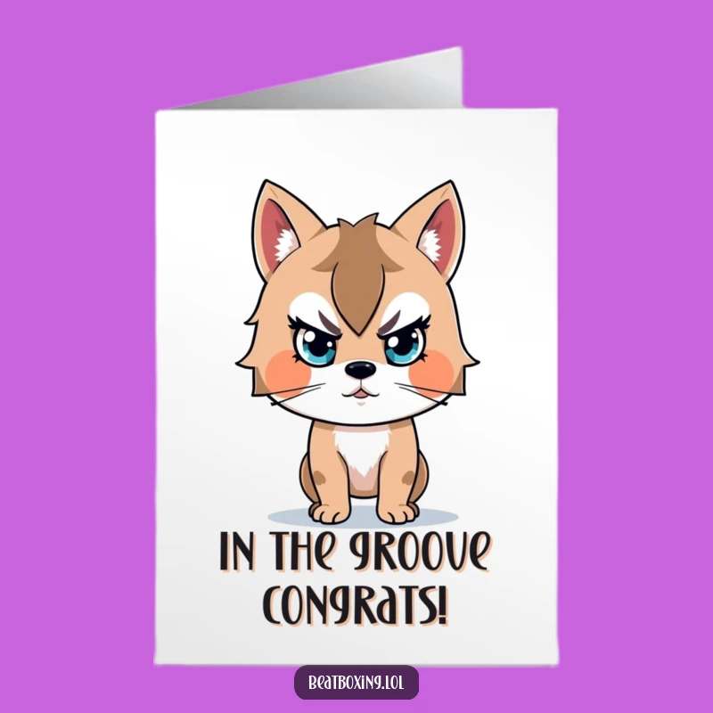 Free Printable Congrats Card: Focused Animal Beat Funny Downloadable Gift