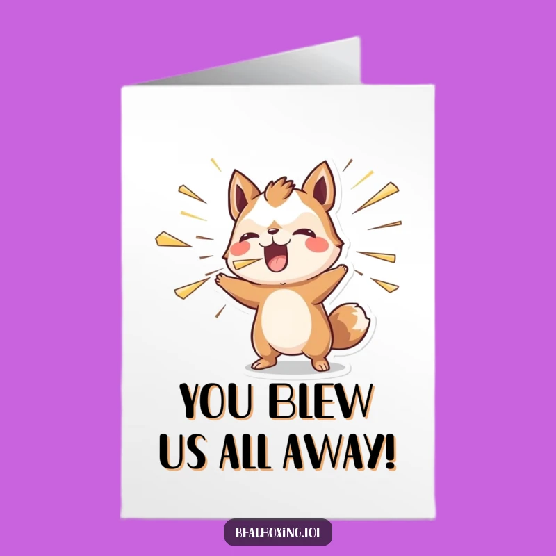 Free Printable Congrats Card: Windy Animal for a Breath of Success
