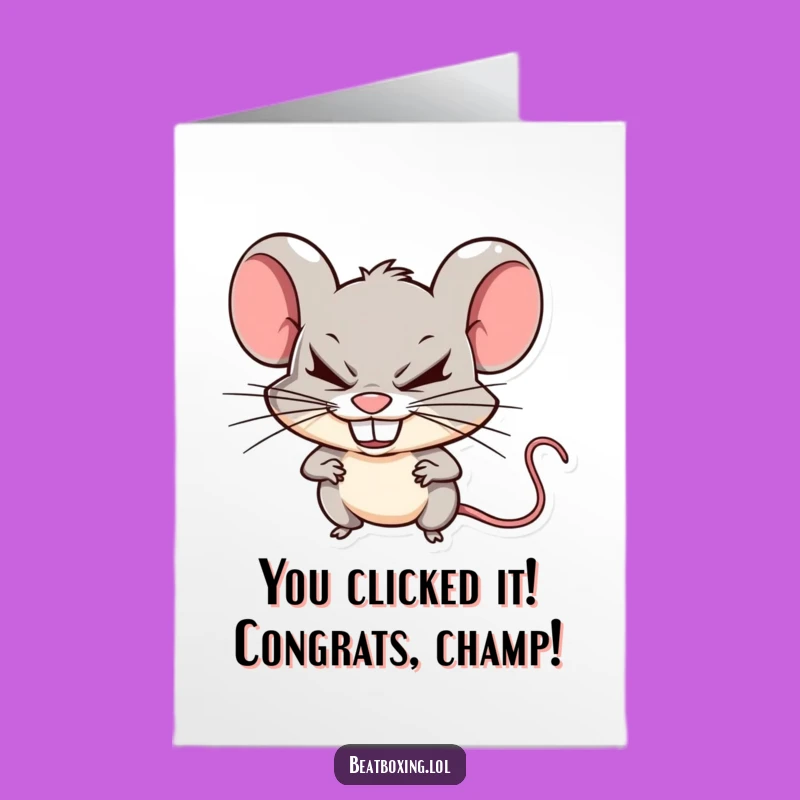 Free Printable Mouse Congrats Card: Clicky Beats Downloadable Gift