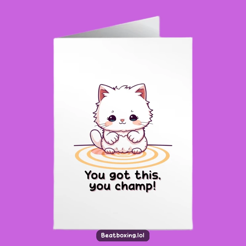 Free Printable Cat Congratulations Card: Rhythmic Paws Design for a Groovy Success