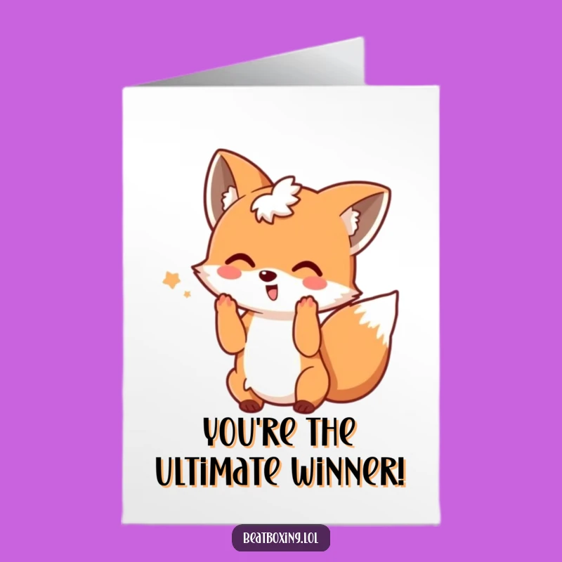 Free Printable Congrats Card: Dancing Fox Vibe - Funny Downloadable