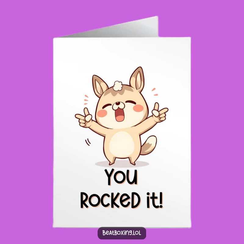 Free Printable Congrats Card: Determined Sound-Maker Animal, Unique Downloadable Gift