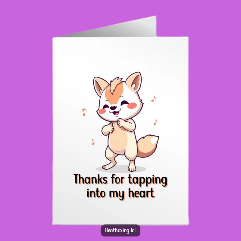 Free Printable Thank You Card: Drumming Animal for a Rhythmic Appreciation