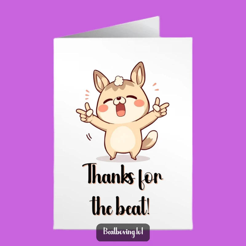 Free Printable Thank You Card: Energetic Sound Animal, Humorous Downloadable Gift