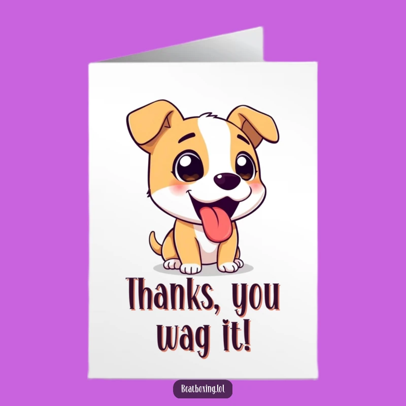 Free Printable Thank You Card: Excited Dog Barking Thanks Loudly!