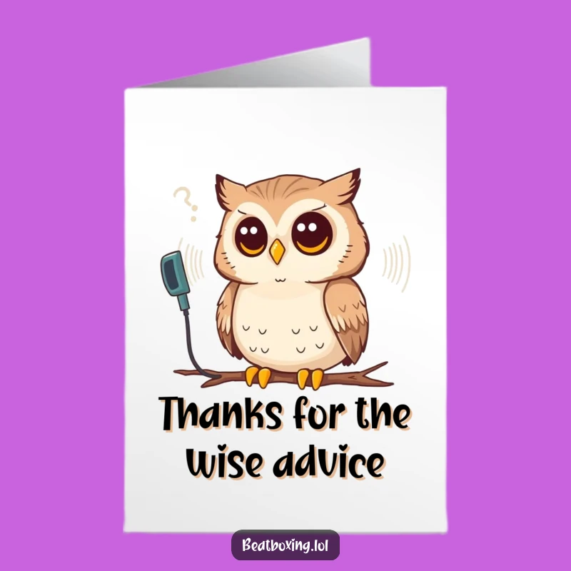Free Printable Thank You Card: Thoughtful Owl, Funny Downloadable Appreciation Gift