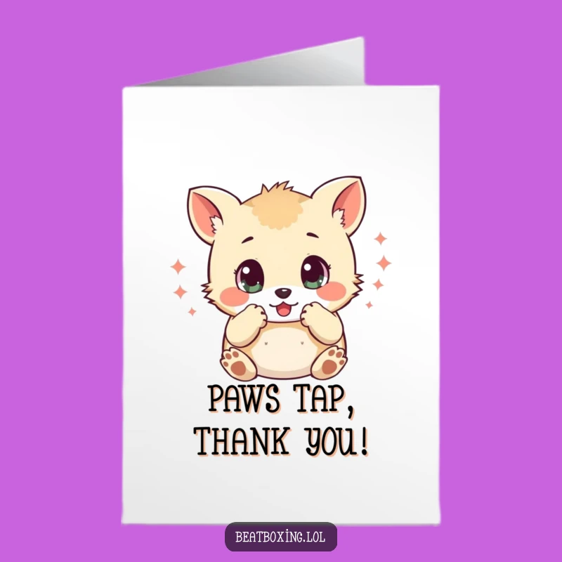 Free Printable Thank You Card: Wide-Eyed Percussion Animal - Funny Downloadable Gift