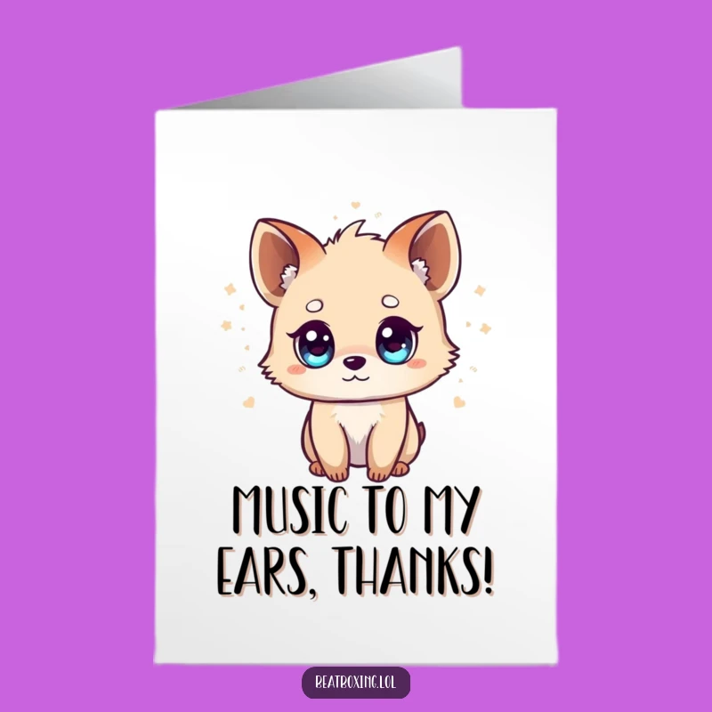 Funny Free Printable Thank You Card: Tiny Animal's Beat of Gratitude, Downloadable