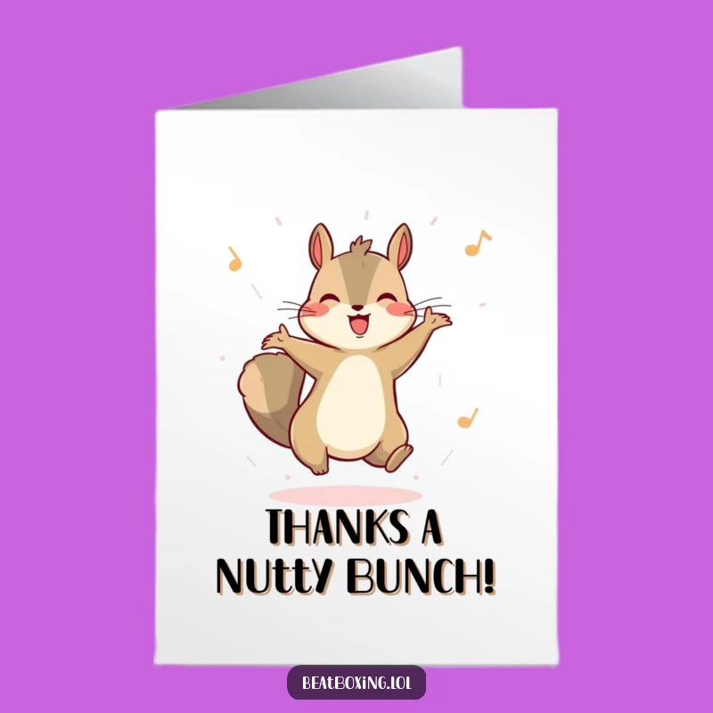 Free Printable Thank You Card: Squirrel's Happy Bounce - Express Thanks Downloadable