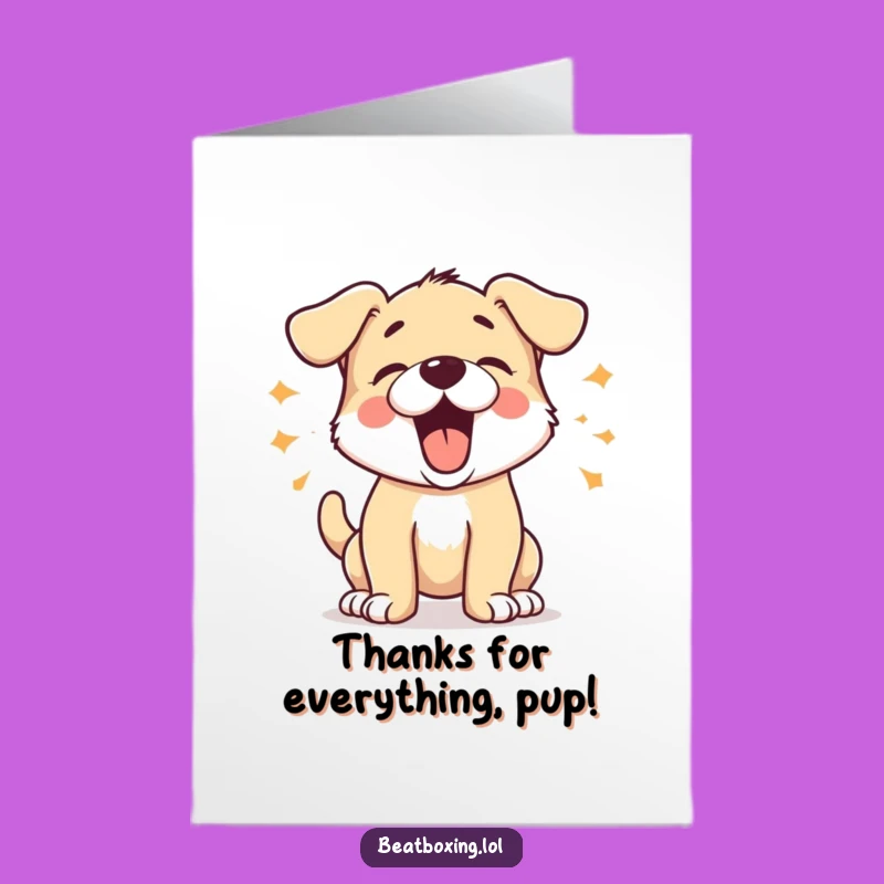 Humorous Free Printable Puppy Thank You Card: Woof! Downloadable DIY Gift