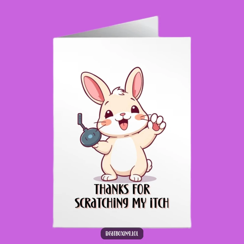 Free Printable Thank You Card: Rabbit Record Scratch, Funny Downloadable Appreciation Gift