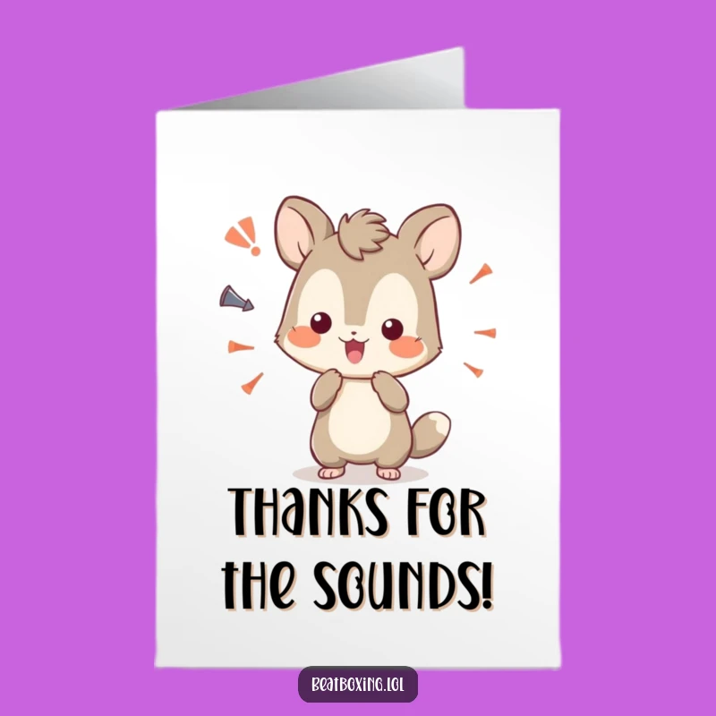 Free Printable Thank You Card: Curious Sound Maker Animal, Humorous Downloadable Gift