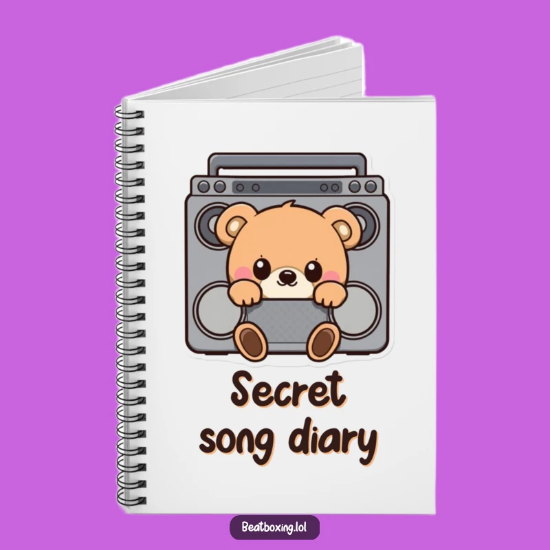 Funny Curious Bear Boombox Notebook - Jot Down Ideas with Musical Glee