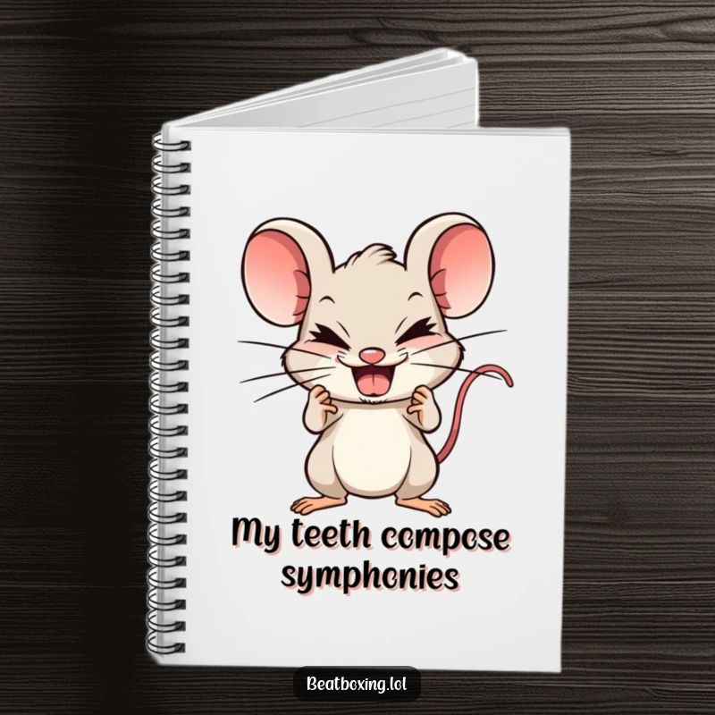 Funny Mouse Beatboxer Notebook: Mischievous mouse beatboxing, perfect for writing music notes or daily thoughts.