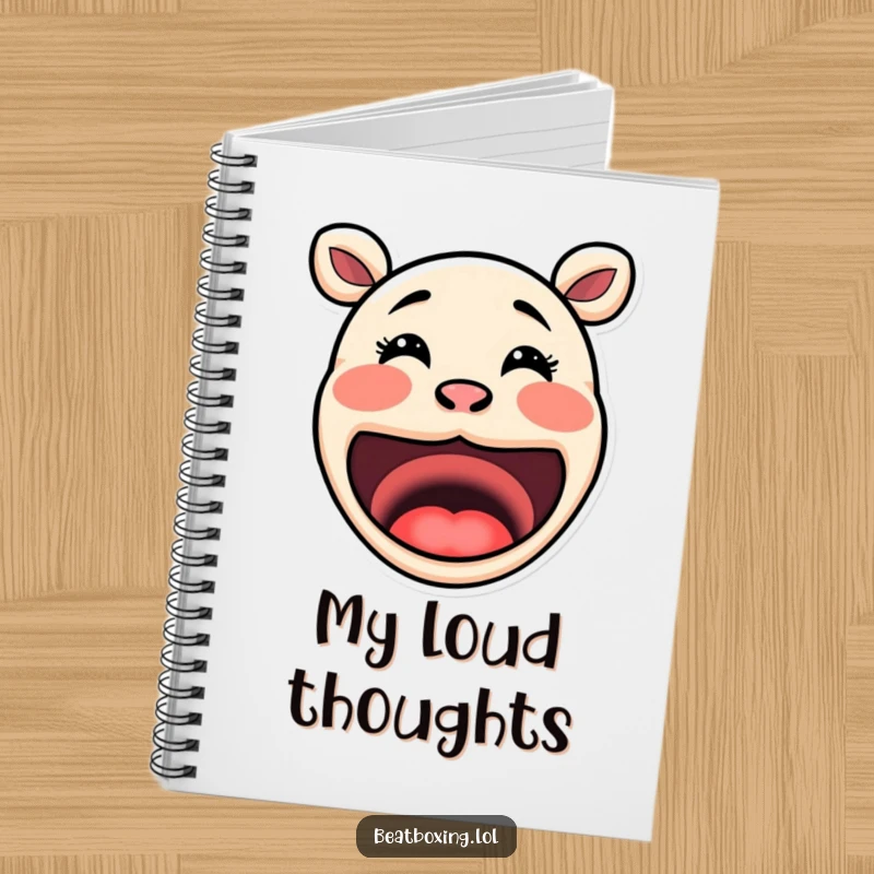 Funny Mouth Notebook: Adorable exaggerated mouth shapes forming distinct sound visuals, ideal for jotting down notes.