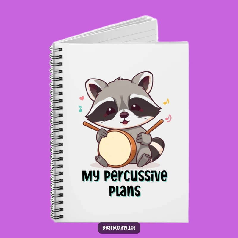 Funny Raccoon Drummer Notebook: Mischievous Beat, Humorous Writing Gift
