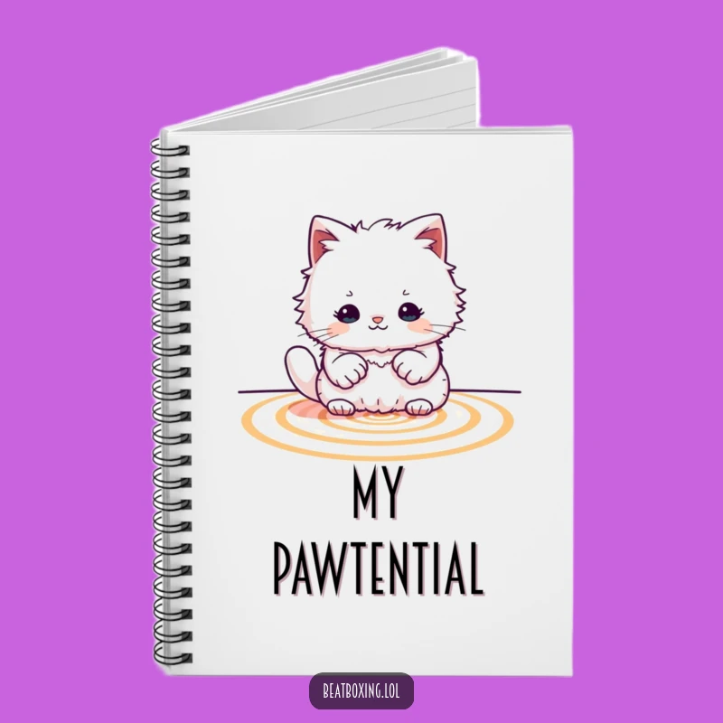 Funny Cat Drummer Notebook: Rhythmic Notes, Musical Journal Gift