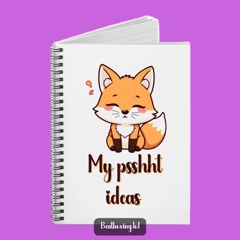 Funny Psshht Fox Notebook: Jot Down Ideas with a Smile! A Clever Funny Gift.