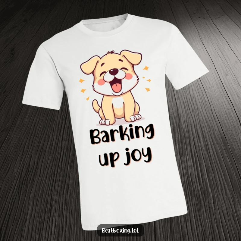 Funny Barking Puppy T-Shirt featuring an energetic puppy barking in short bursts, perfect for expressing lively personality and playful humor.