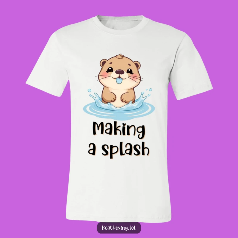 Funny Otter Splash Tee: Express Joyful Gurgles with Playful Animal Shirt