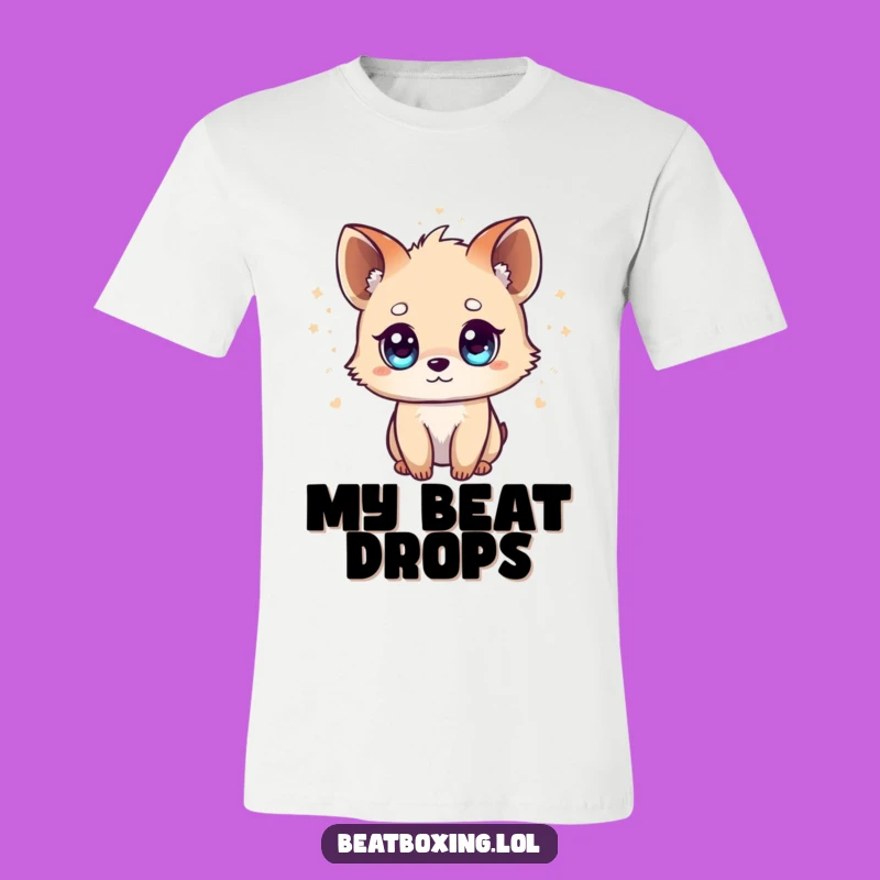 Funny Tiny Animal T-Shirt: Beat Loving Character, Bright-Eyed Style, Cool Music Tee!