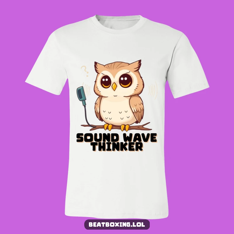 Funny Owl Sound Wave T-Shirt - Cool Tee for Thoughtful Listeners