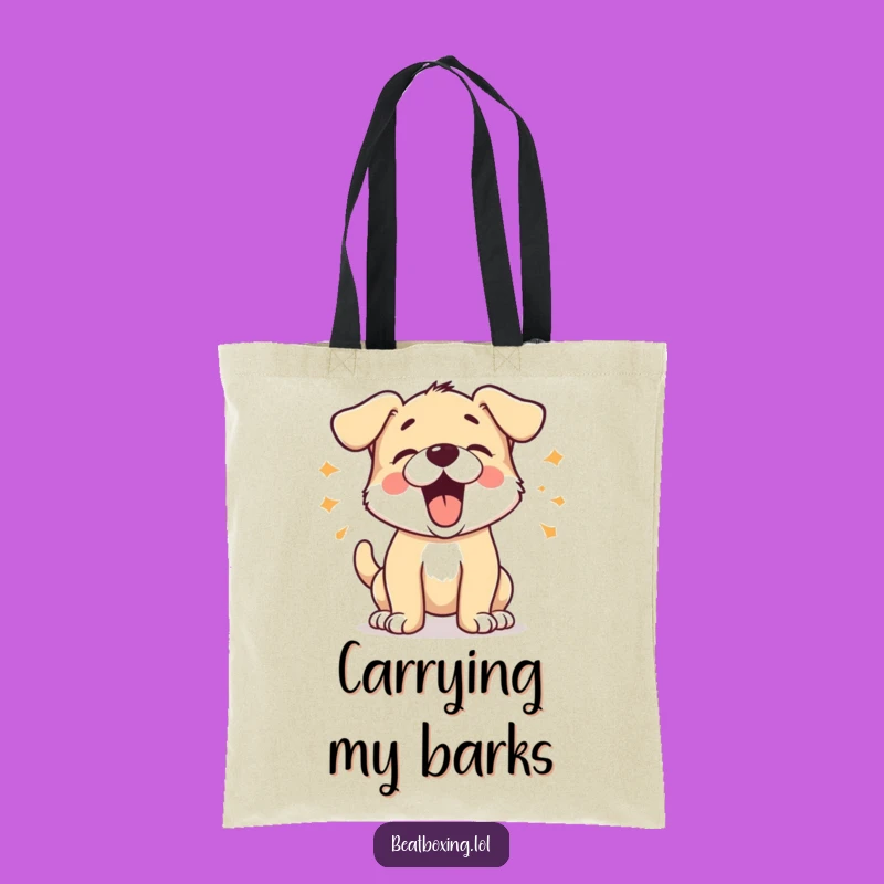 Funny Barking Puppy Tote Bag: Carry Your Energy in Style! A Charming Funny Gift.