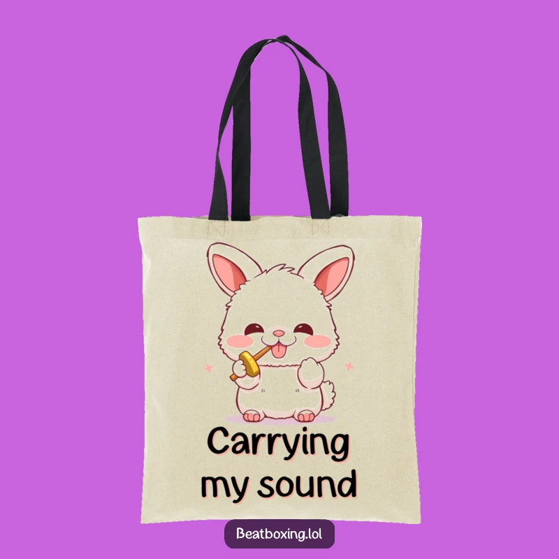Funny Bunny Beatboxer Tote Bag: Carry Your Tunes with Style!